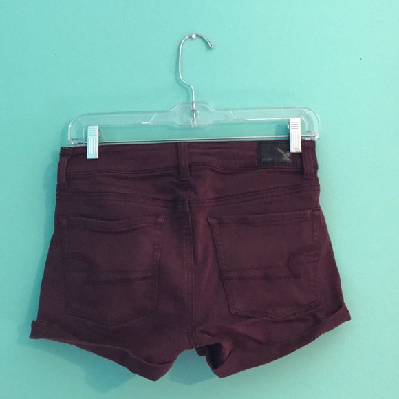 Maroon shorts, with gold button - Picture 2 of 2